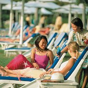 Ladies in deck chairs